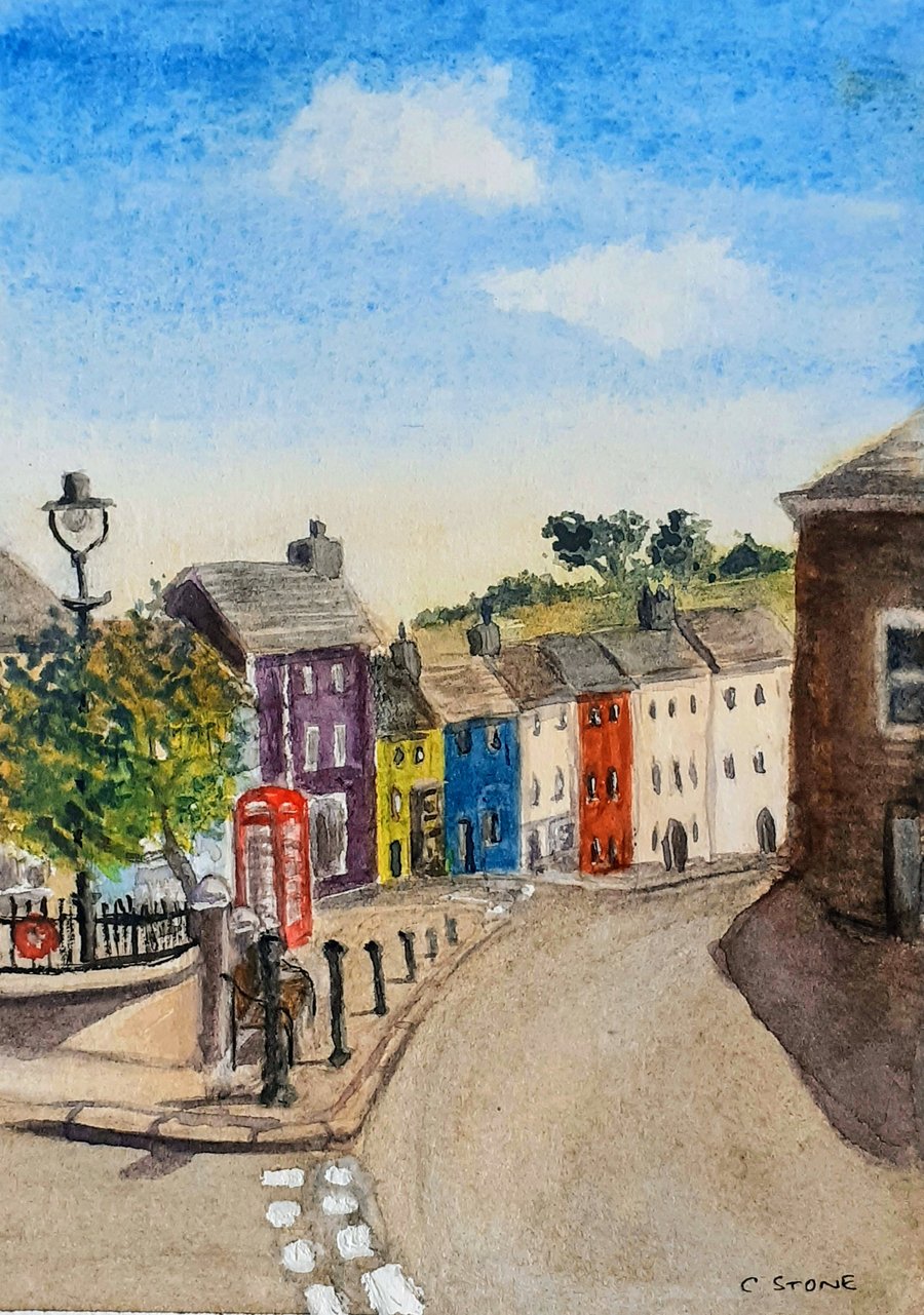 Small watercolour painting of Narberth, Pembrokeshire, Wales 120 mm x 168 mm