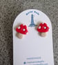 Mushroom polymer clay earrings 