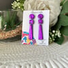 Elegant Drop Purple Foil Earrings