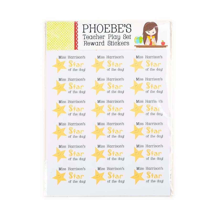 Personalised Pretend Teacher Reward Sticker Pack