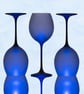 Blue wine glass reflections on blue - Image 2