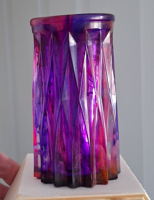 Handmade epoxy resin bud vase