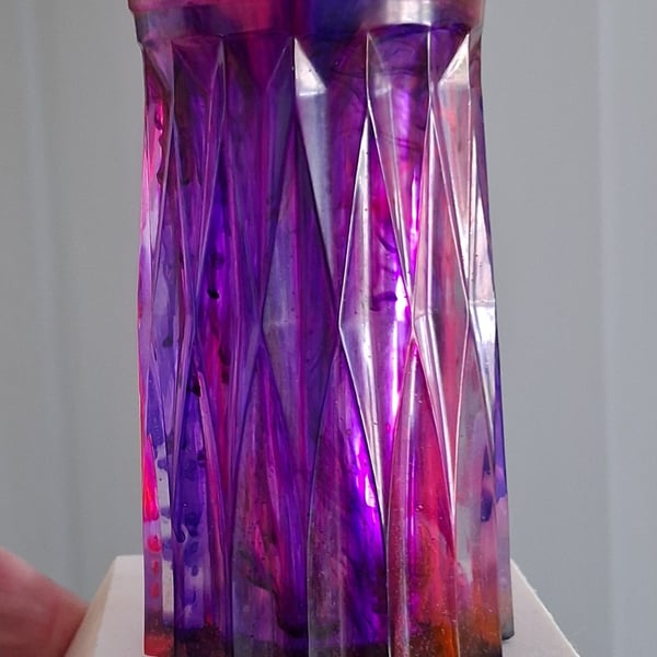 Handmade epoxy resin bud vase