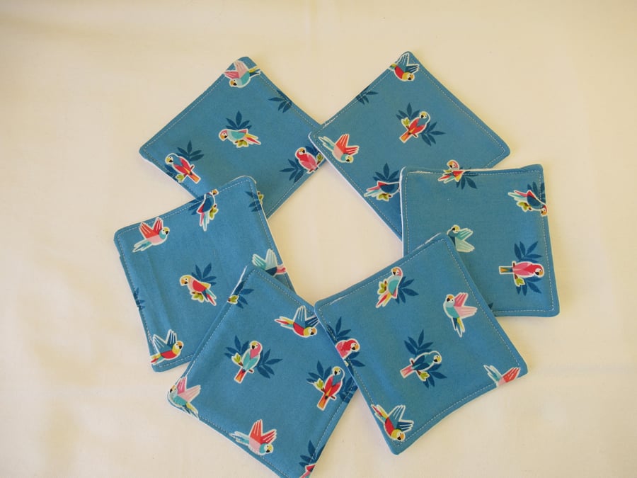 Parrot Themed ,Reusable Cotton Face Wipes,  Makeup Remover Pads