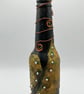 Obsidian & Gold Hand Sculpted Altered Bottle Industrial Mixed Media Sculpture