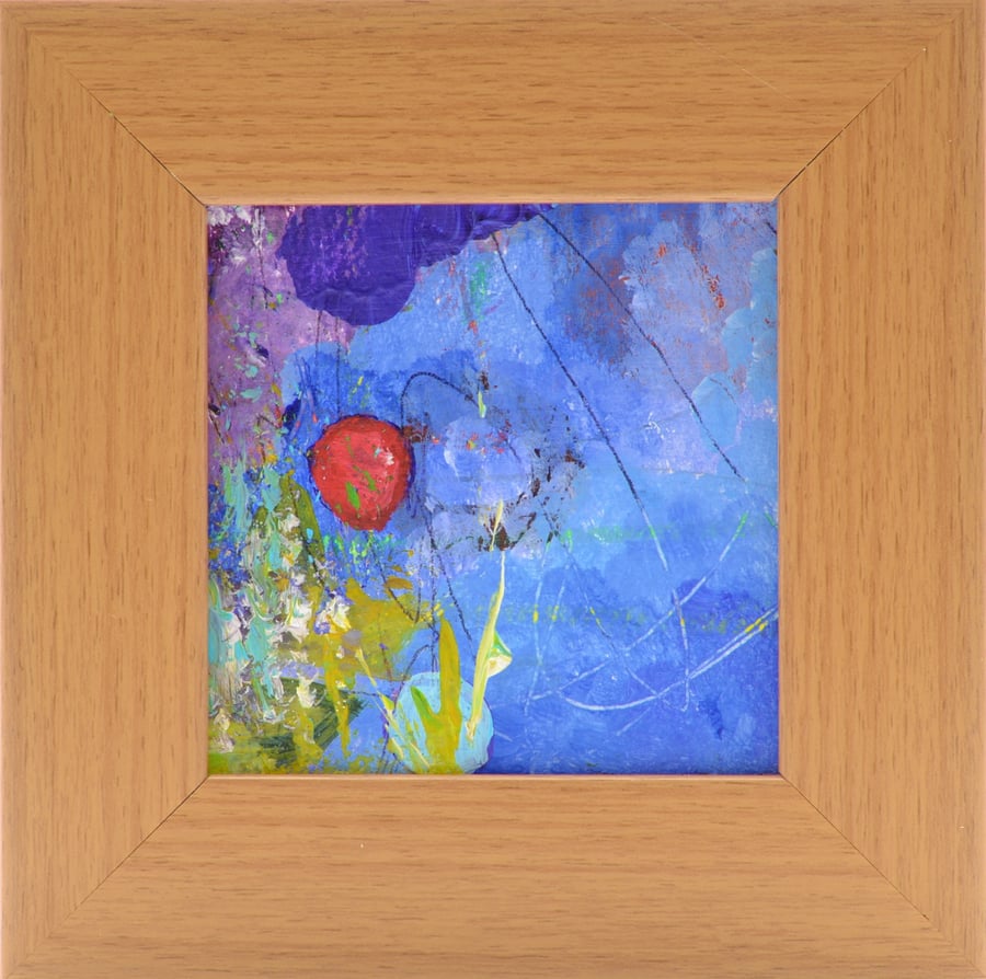 Small Framed Original Abstract Painting 
