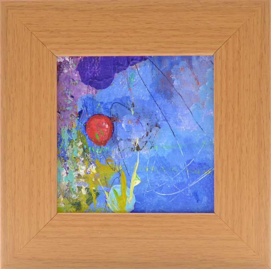 Small Framed Original Abstract Painting 
