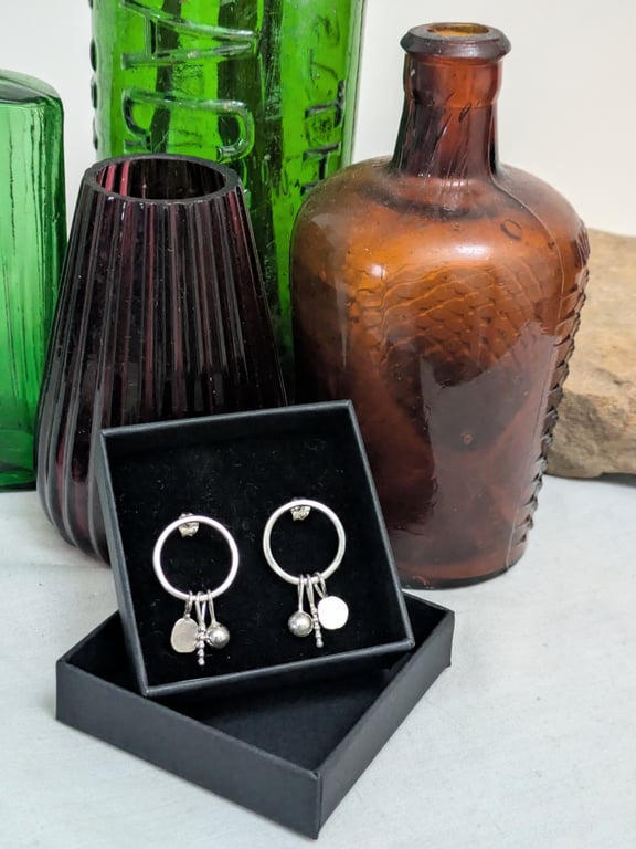 Sterling silver charm earrings