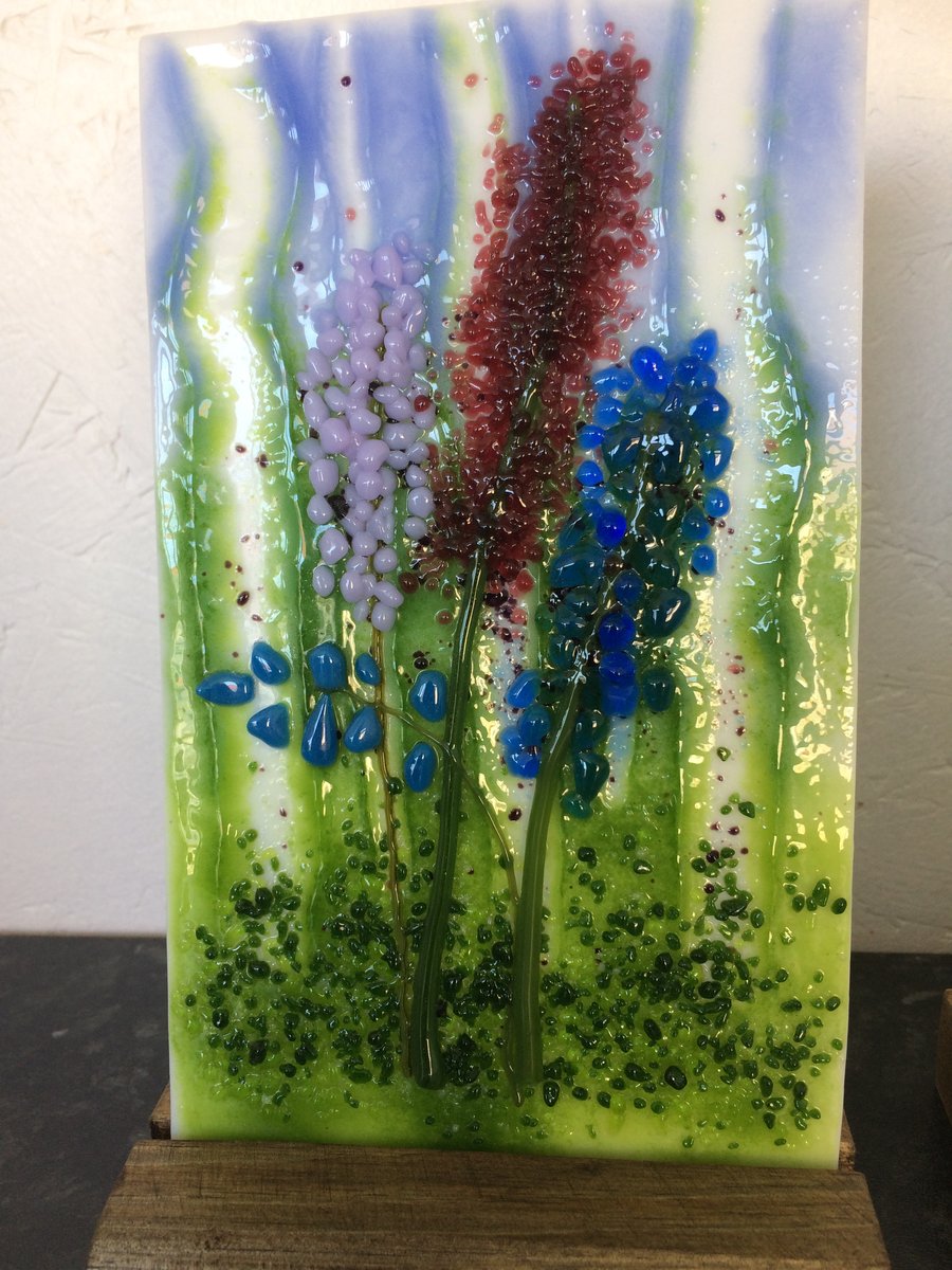 Fused Glass Flower Panel