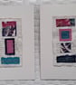 Pretty Patterned Pink Blue Teal Handstitched Geometric Small Art Pictures - Image 1