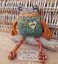 Handmade Knitted Frog named Hazel – One of a Kind Frog Ornament Whimsical Gift