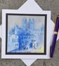 Handpainted Blank Card. Handmade. Letterbox Gift. Keepsake. Cathedral Square