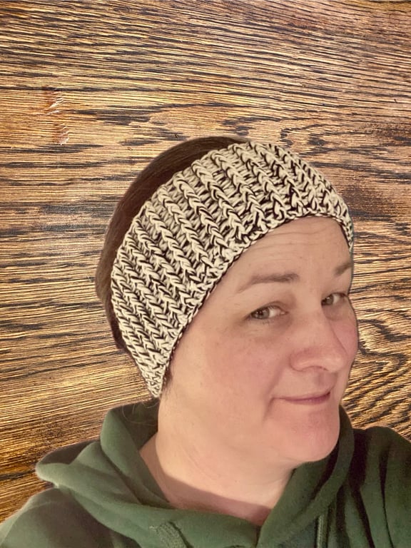 Hot Headed Ear Warmer Crochet Headband - Peppered Moth