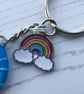 Dorset Button Keyring with a Rainbow Charm - Image 4