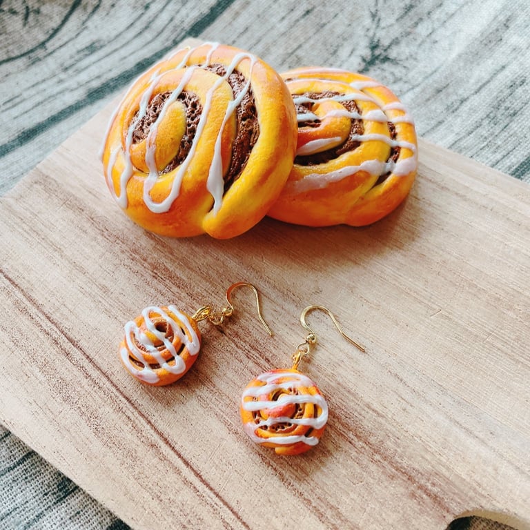 Cinnamon Roll Earrings