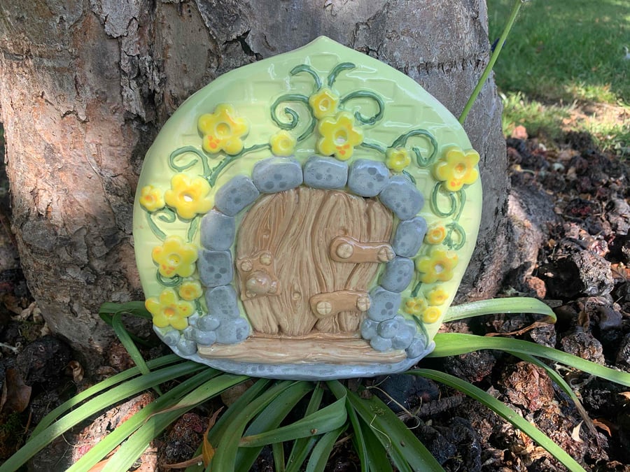 Beautiful hand built and decorated unique, secret fairy door, decorative item,