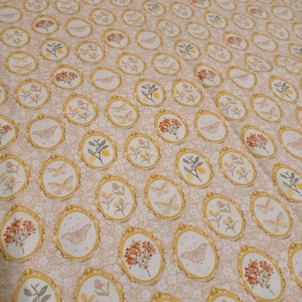 Frame Flowers Pattern Fabric