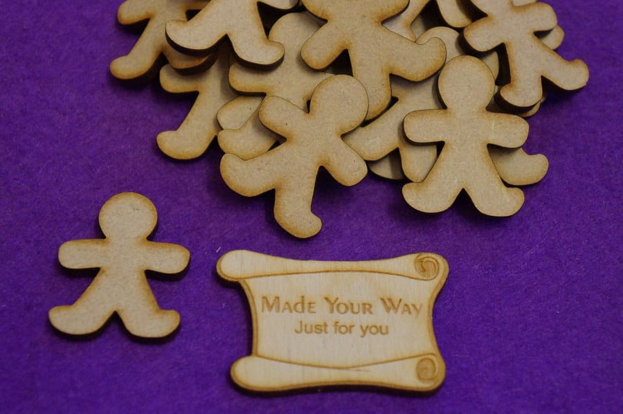 MDF Gingerbread Man 4cm - 25 x Laser cut wooden shape
