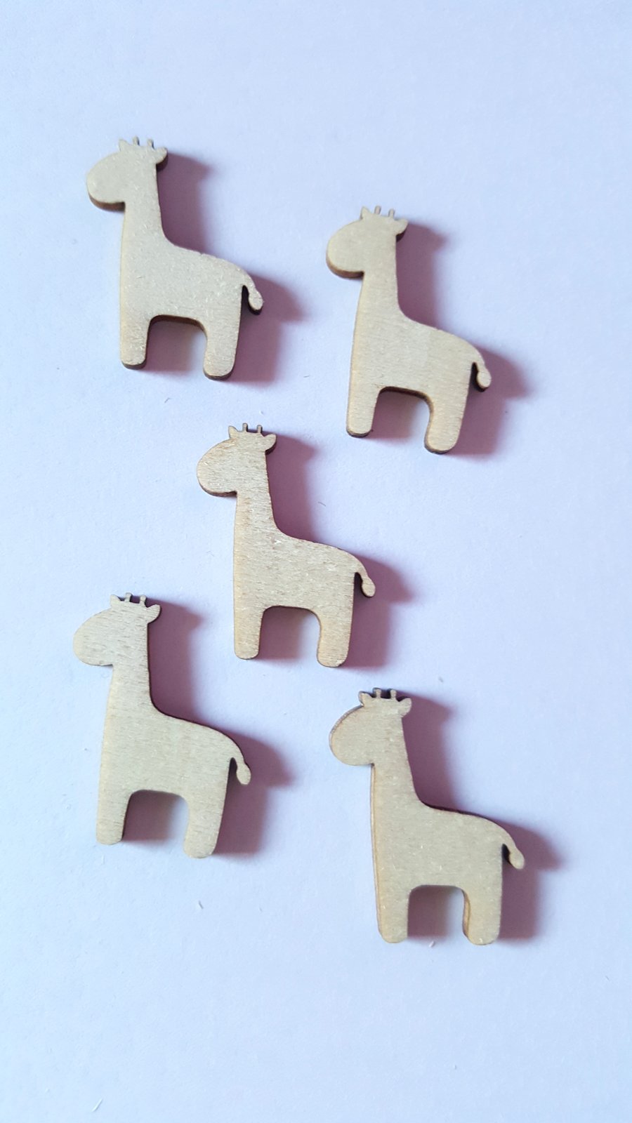 10 x Mini Blank Wooden Craft Shapes - 30mm - Giraffe 