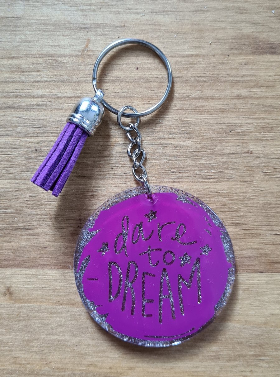Dare to Dream - Keychain - motivational quote -... - Folksy