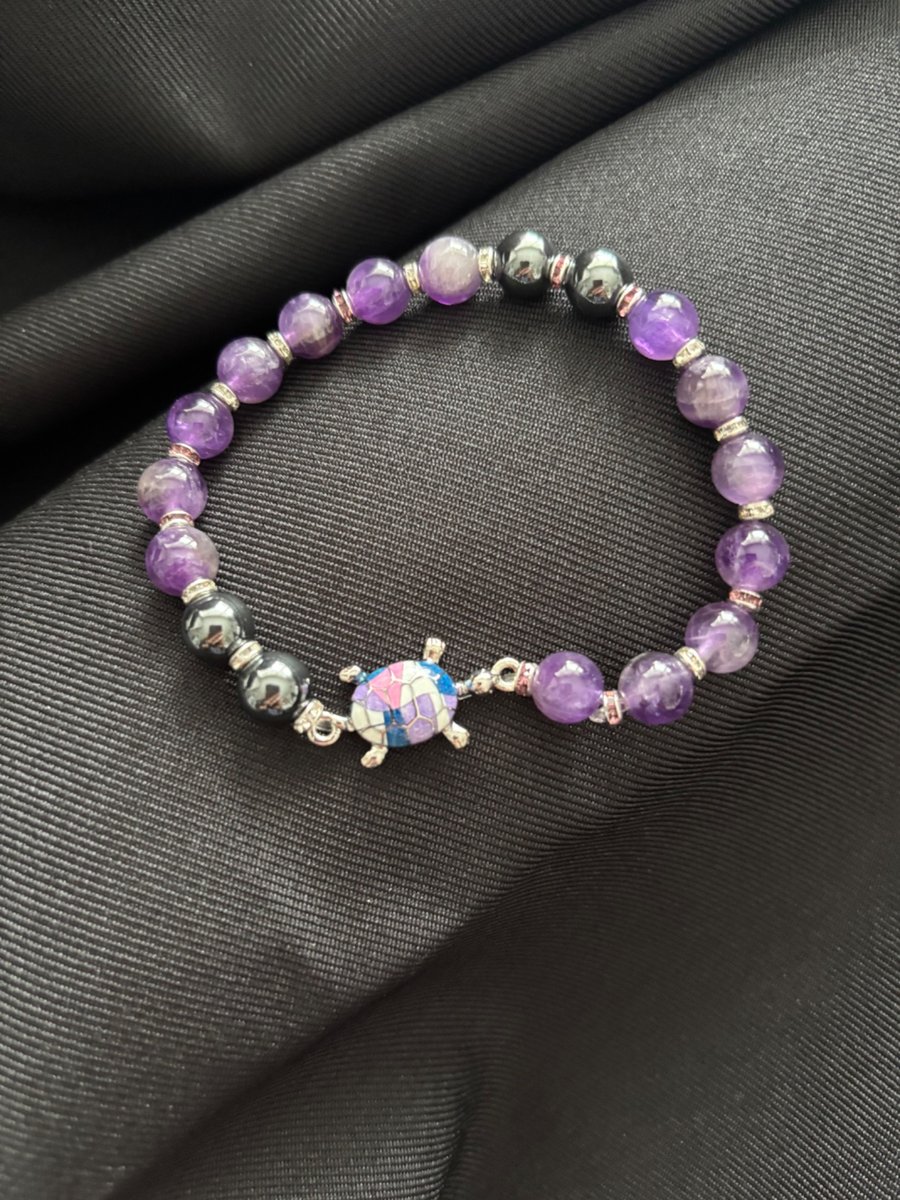 Image of Enamel turtle, handmade boho, unique bracelet. 18cm. 