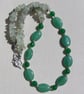 Green Aventurine, Green Jade & Prehnite Gemstone Statement Necklace "Gisselle" - Image 4