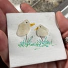Seaglass seagulls fridge magnet