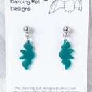 Mini Green Bats Small Dangle Earrings, Polymer Clay Jewellery