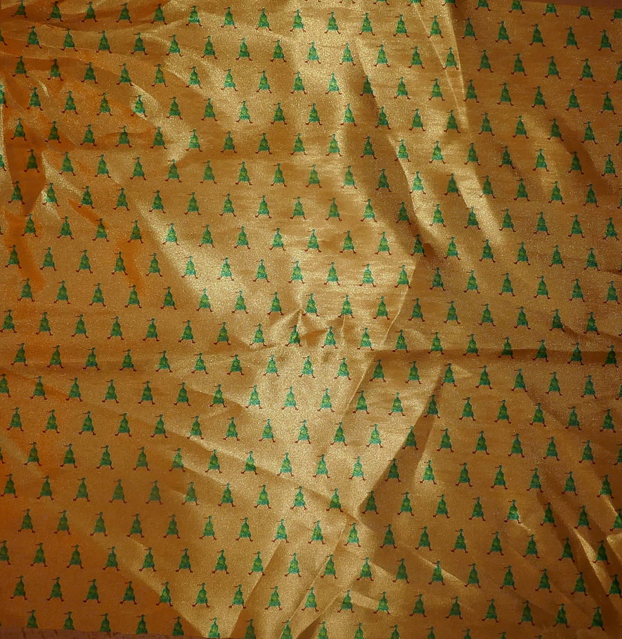 Small Neck Satin Scarf, Quirky Green Ducks 40cm x 40 cm