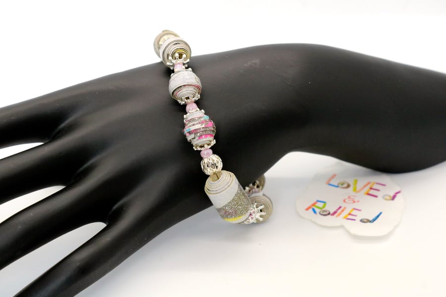 Sparkly Bracelet made with wall paper beads