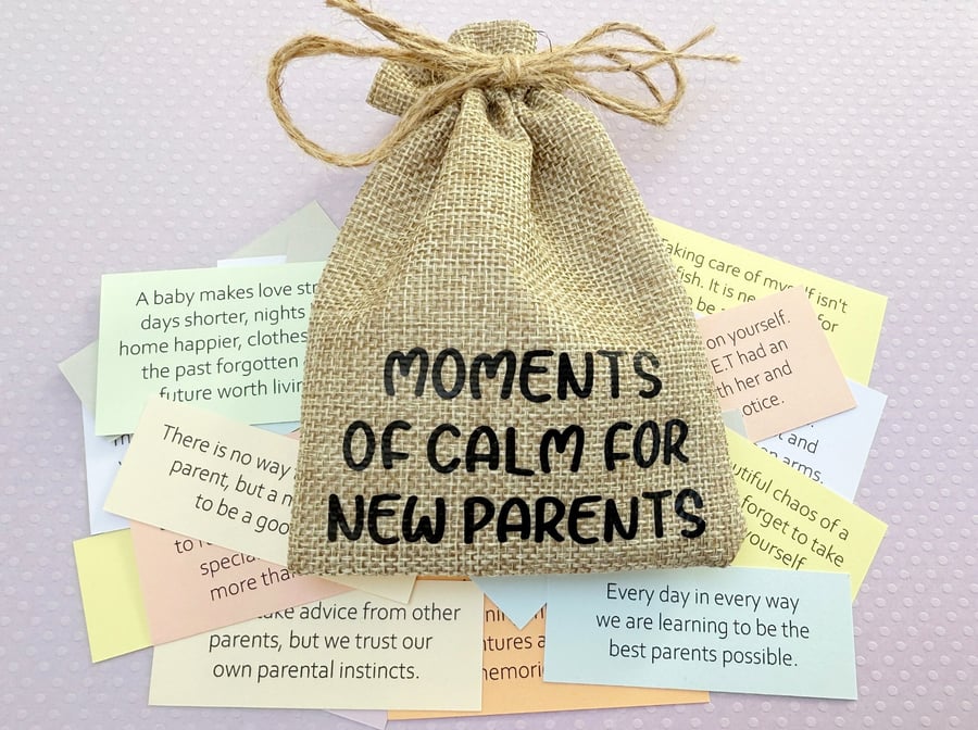 A Keepsake of Calm for New Parents, 31 Quotes, New Mum, New Dad, Parent Gift 