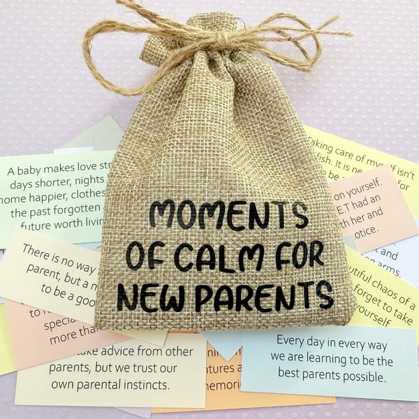 A Keepsake of Calm for New Parents, 31 Quotes, New Mum, New Dad, Parent Gift 