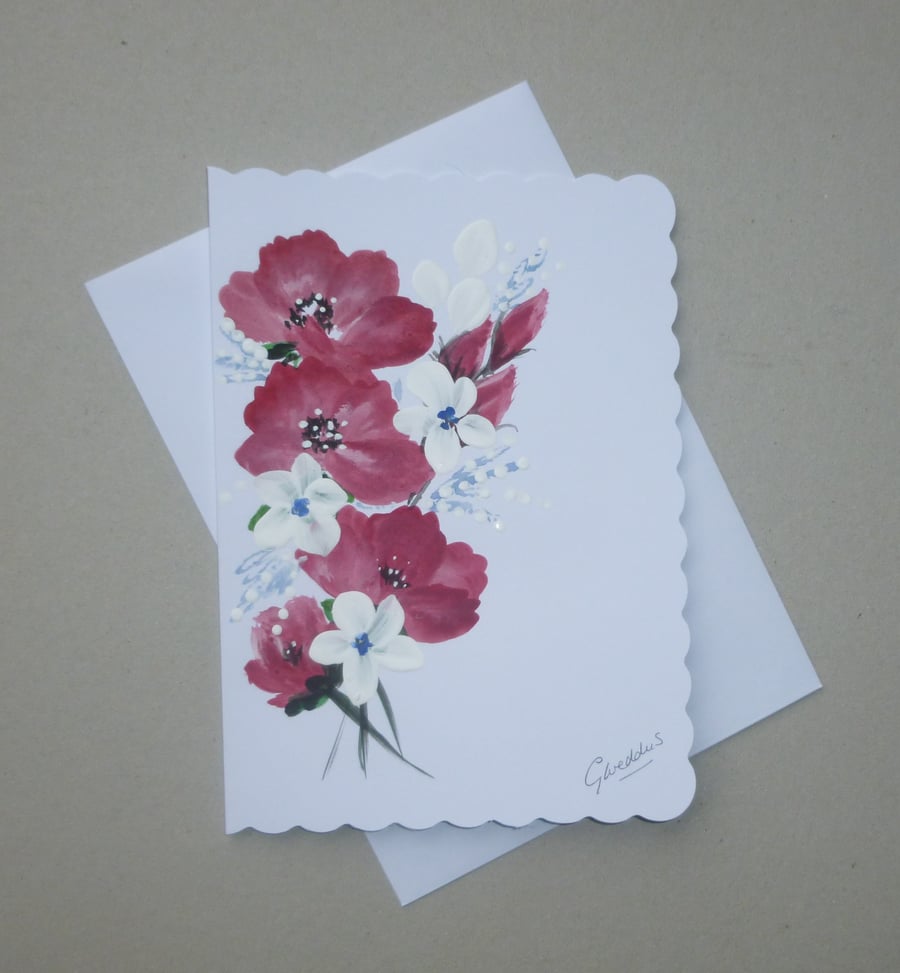 hand painted original art greetings card ( ref FA 243 B2 )