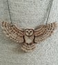 Pyrography barn owl pendant - Image 1