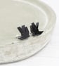 Titanium posts - Mini Black swallow bird stud earrings - Delicate hypoallergenic - Image 5