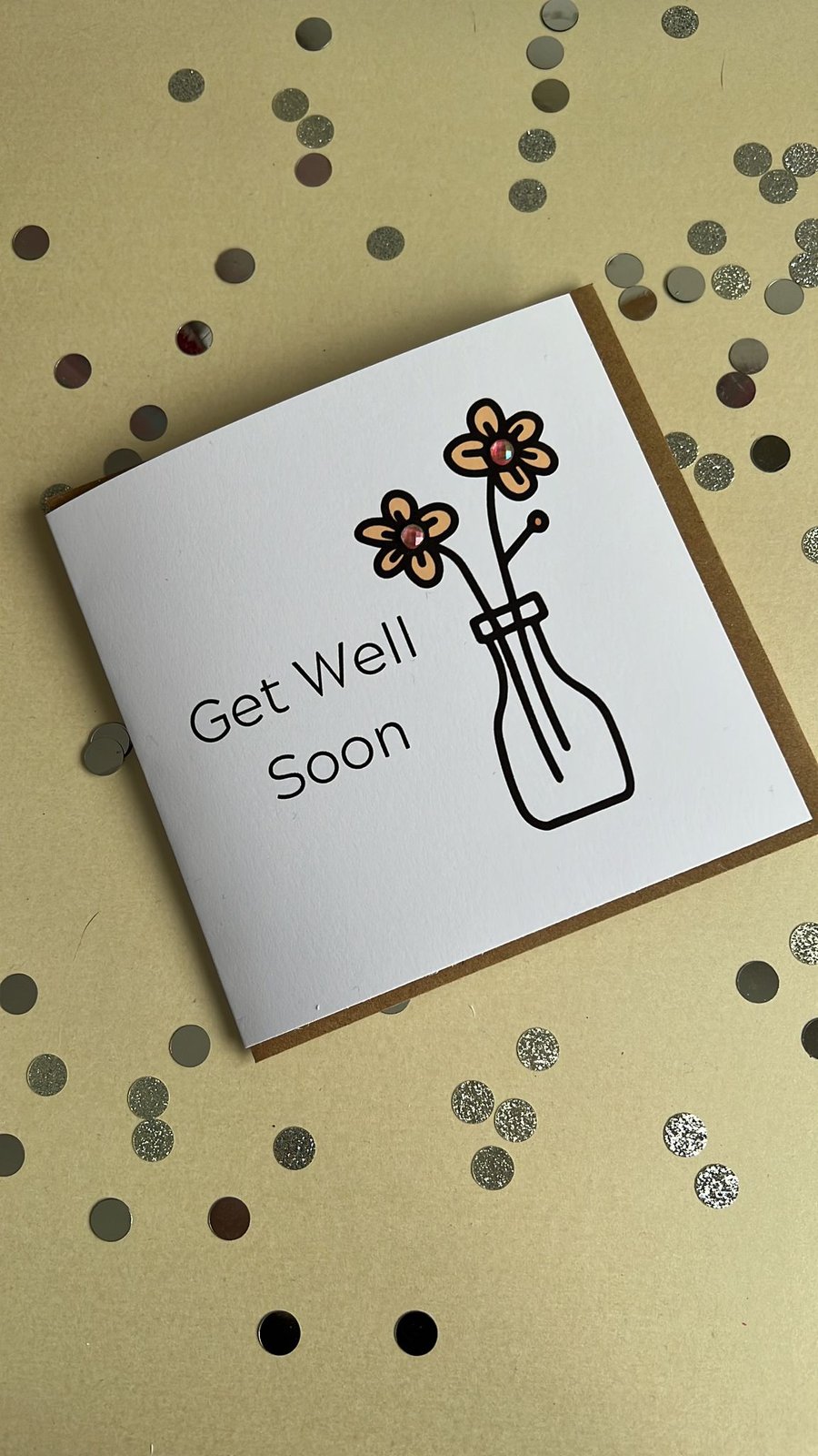 Get Well Soon Card - Get well Flowers card