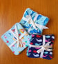 5 bamboo & cotton cleansing  pads in shades of aqua with cotton mesh washing bag - Image 4