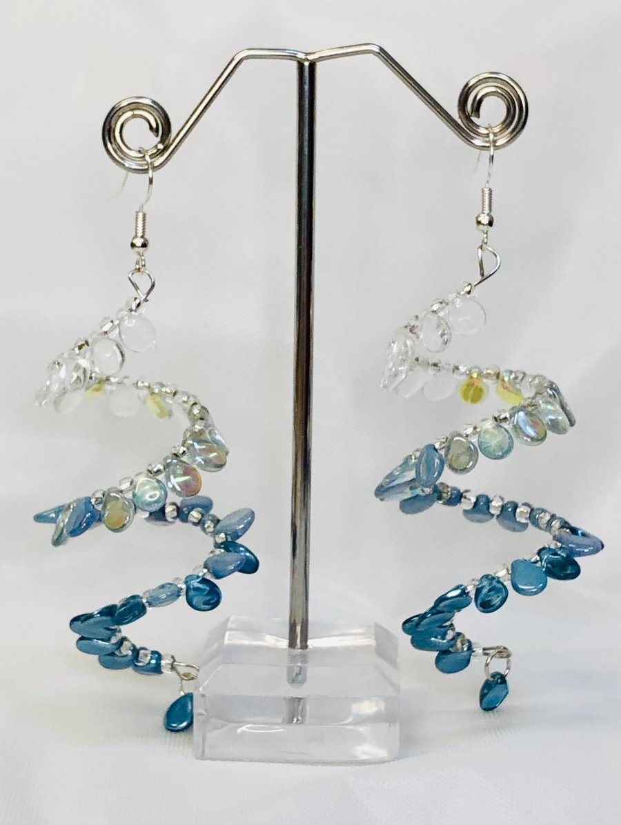 Blue ombré chandelier earrings 