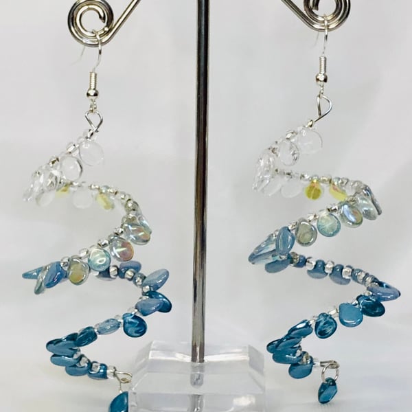 Blue ombré chandelier earrings 