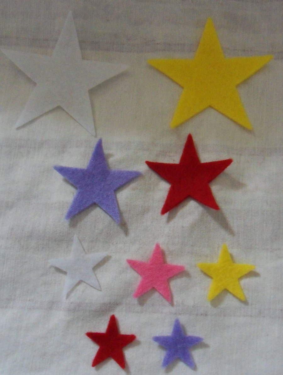 Homemade star embellishments. pack of 9. Free postage