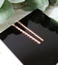 Earrings, Sterling Silver & Copper Long Elegant Spiral Twist Droppers - Image 2