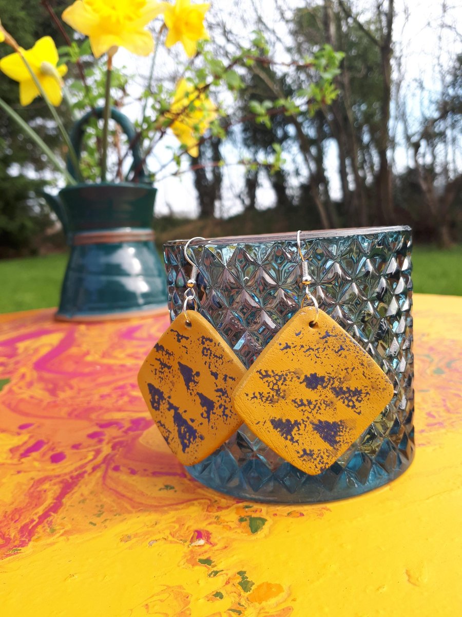 Handmade Retro Style Clay Dangle Earrings