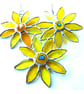 Sunflower Stained Glass Suncatcher Trio of Flowers Handmade Yellow - Image 4
