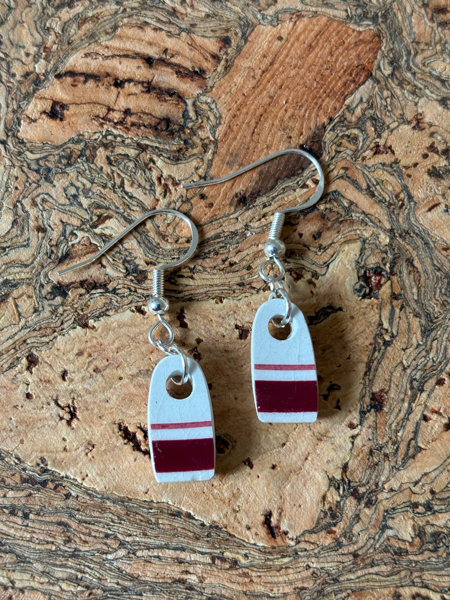 Handmade Ceramic Earrings One of a Kind Sterling Silver Eco Friendly Gifts