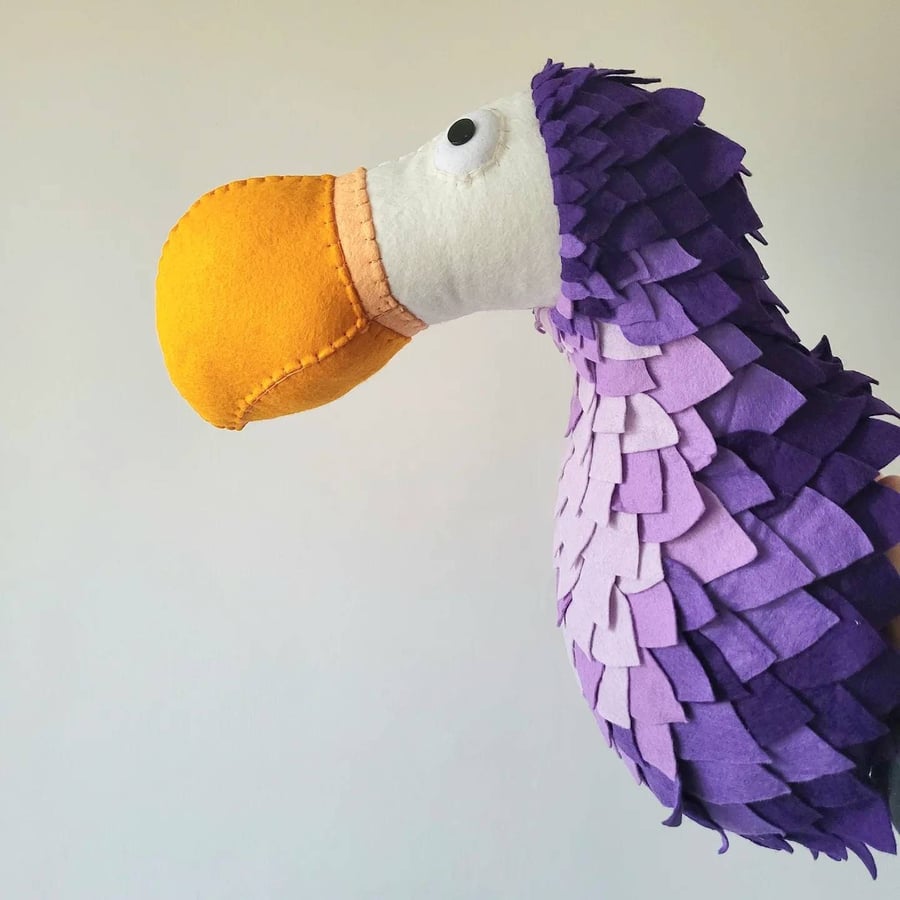 DODO - Felt Faux Taxidermy - Purple Wall Mounted Animal Head