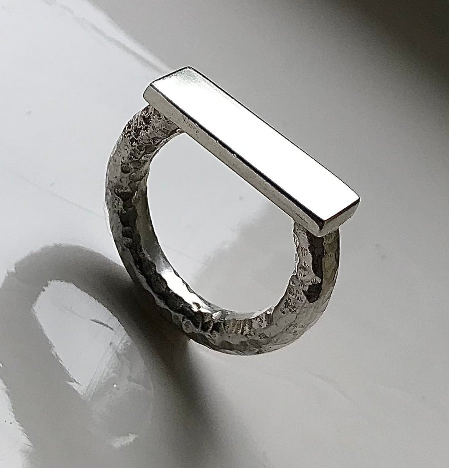 Sterling Silver Cast Signet Ring With Oblong Seal 