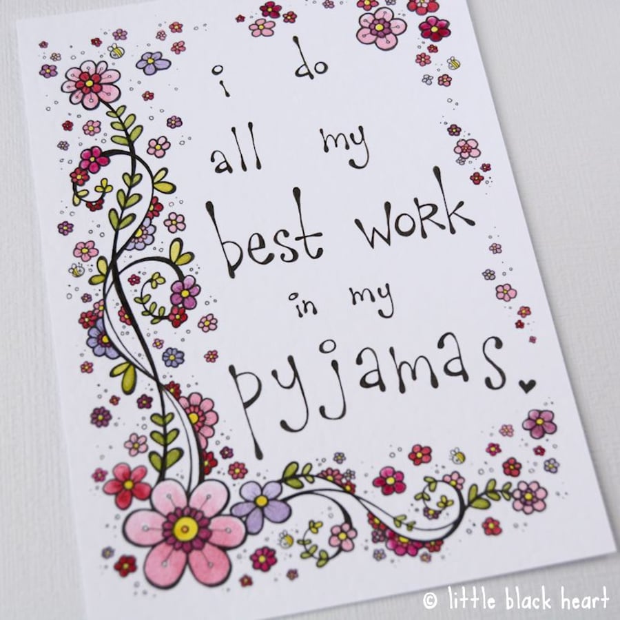 Image of pyjama work - original illustration (A6)