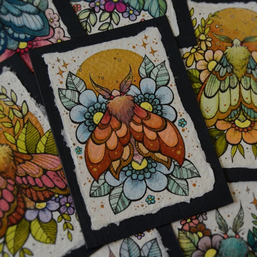 midsummer moth 5 - original aceo illustration