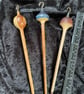 set of three silk weight drop spindles