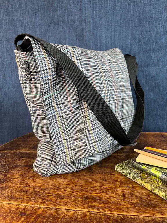 Wool Suit Messenger Bag